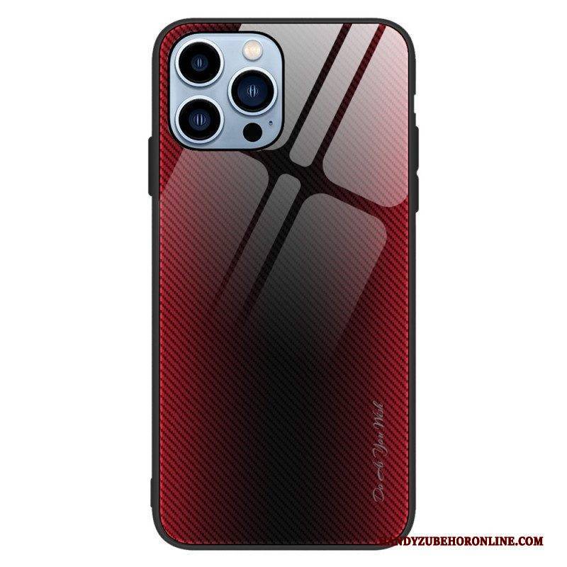 Hülle Für iPhone 14 Pro Klassisches Gehärtetes Kohlefaserglas