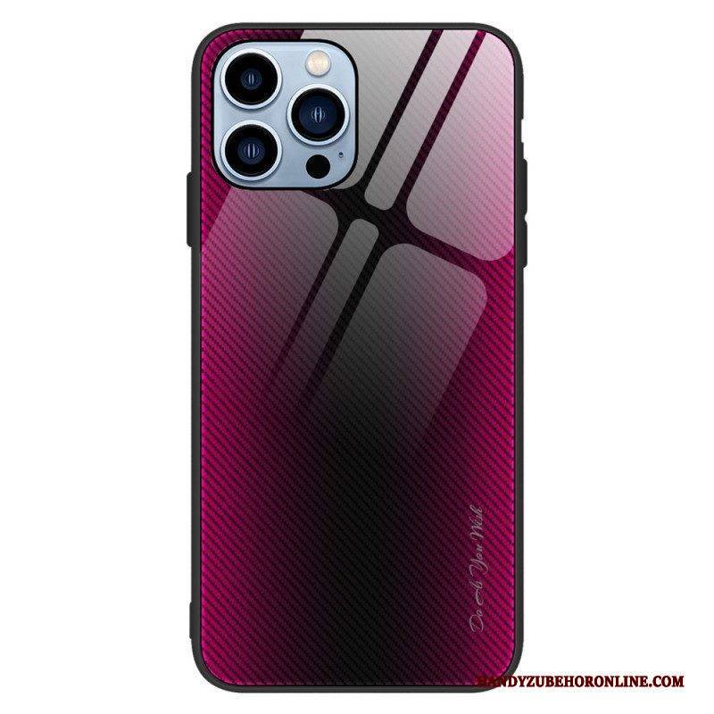 Hülle Für iPhone 14 Pro Klassisches Gehärtetes Kohlefaserglas