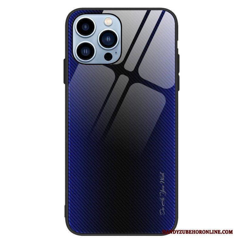 Hülle Für iPhone 14 Pro Klassisches Gehärtetes Kohlefaserglas