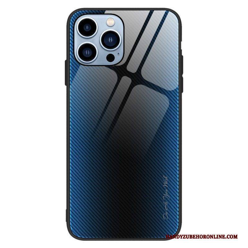 Hülle Für iPhone 14 Pro Klassisches Gehärtetes Kohlefaserglas