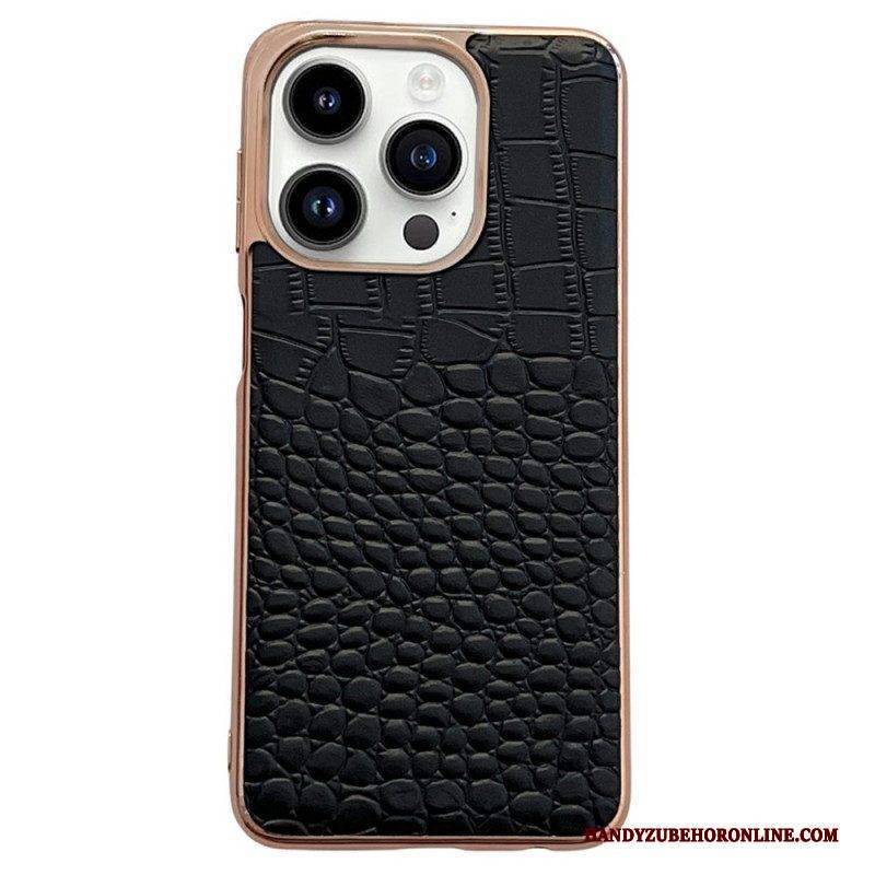 Hülle Für iPhone 14 Pro Max Leder Mit Krokodilstruktur