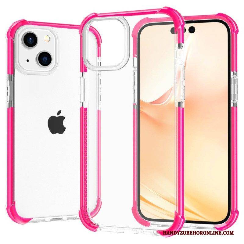 Hülle Für iPhone 14 Transparente Farbige Kanten