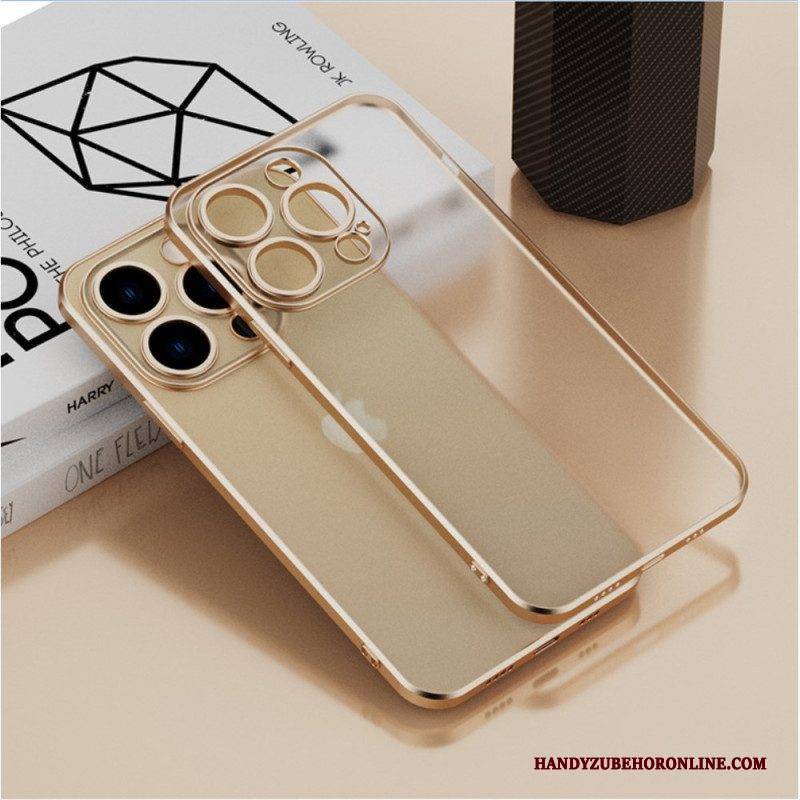 Hülle Für iPhone 14 Transparenter Metallic-stil