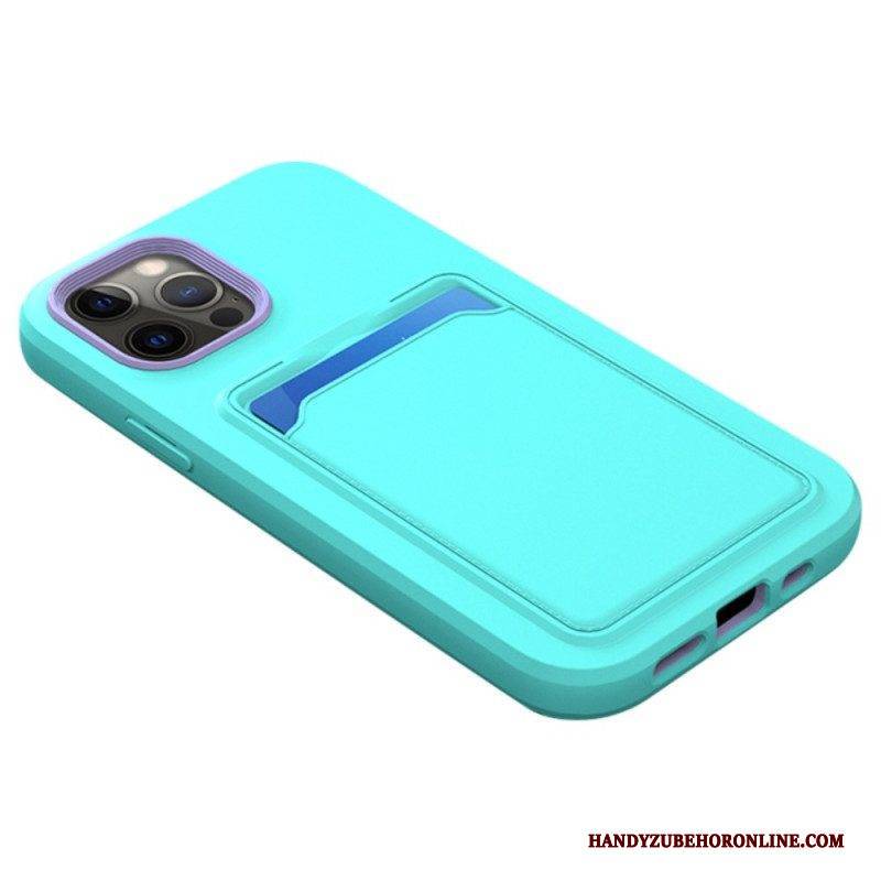 Hülle Für iPhone 14 Zweifarbiger Kartenhalter