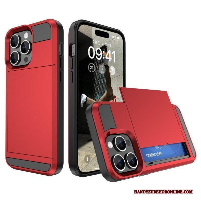 Hülle Für iPhone 15 Plus Kartenhalter Mit Reißverschluss
