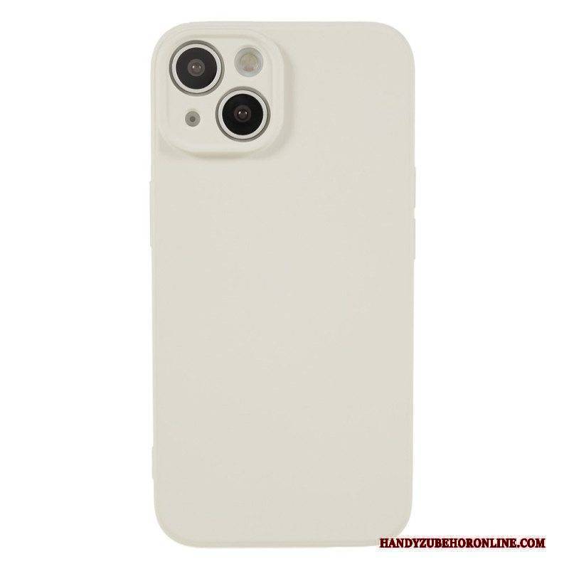 Hülle Für iPhone 15 Plus Pastellfarbenes Silikon Und Mikrofaser