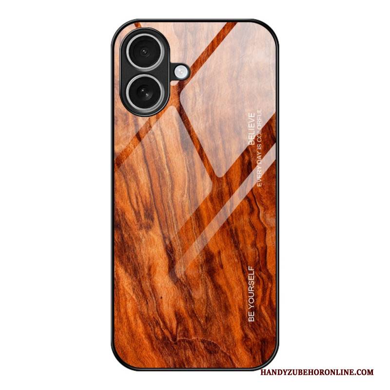 Hülle Für iPhone 17 Gehärtetes Glas In Holzoptik
