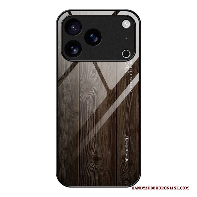 Hülle Für iPhone 17 Pro Max Gehärtetes Glas In Holzoptik