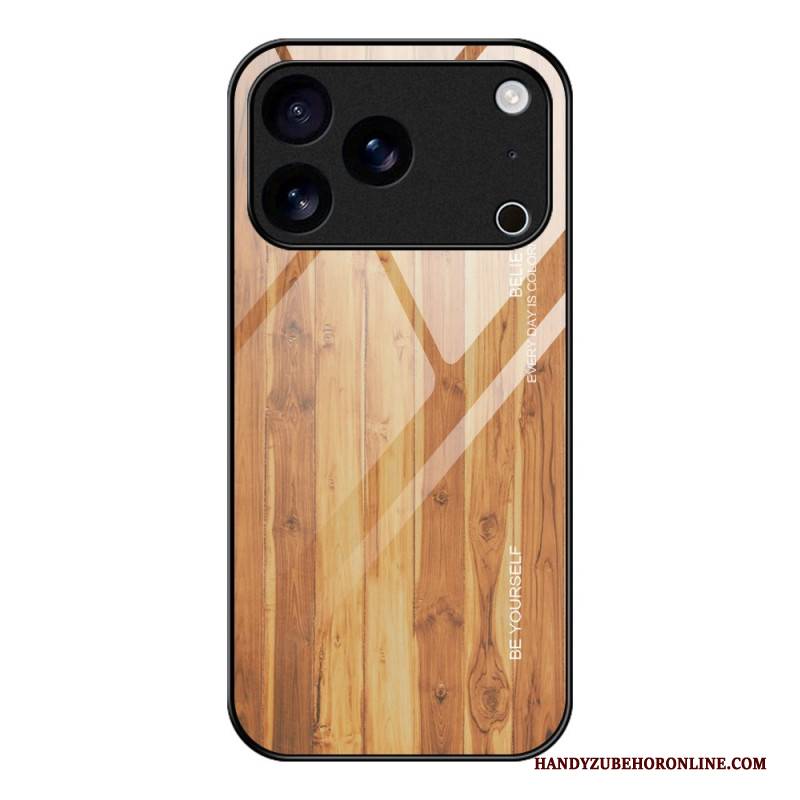 Hülle Für iPhone 17 Pro Max Gehärtetes Glas In Holzoptik