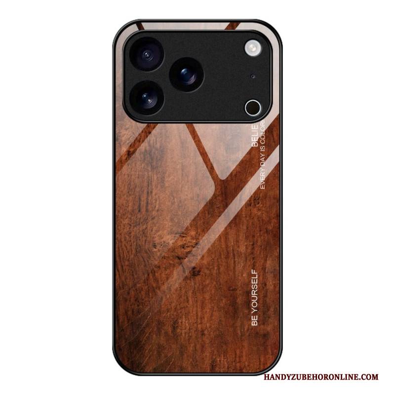 Hülle Für iPhone 17 Pro Max Gehärtetes Glas In Holzoptik