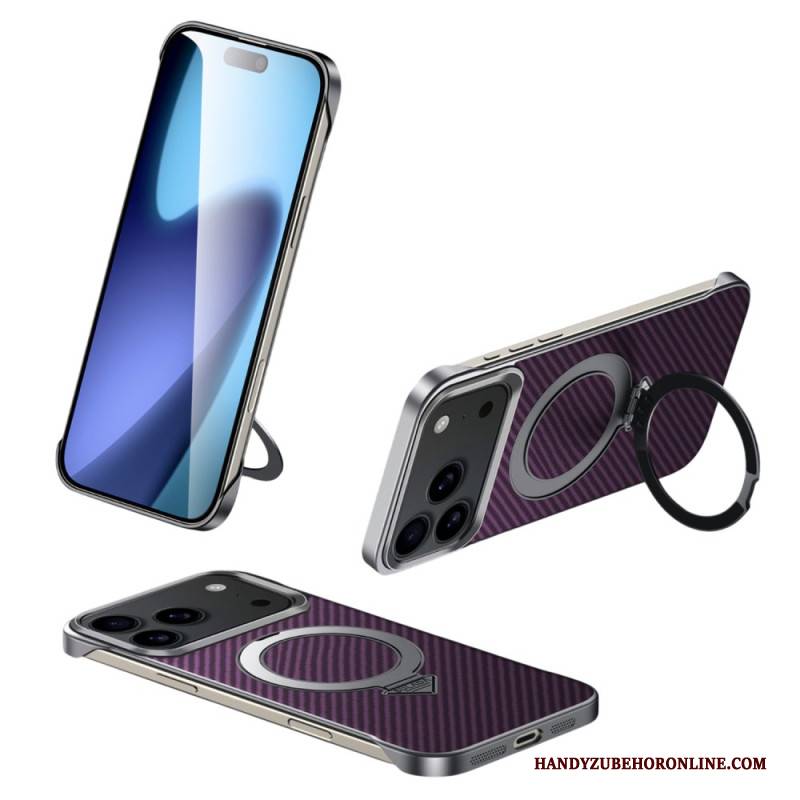 Hülle Für iPhone 17 Pro Max Magsafe Carbonfaser-ringhalterung