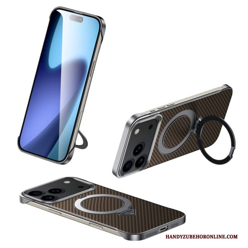 Hülle Für iPhone 17 Pro Max Magsafe Carbonfaser-ringhalterung