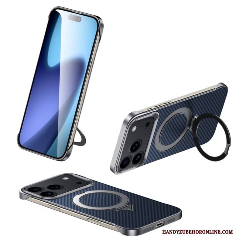 Hülle Für iPhone 17 Pro Max Magsafe Carbonfaser-ringhalterung