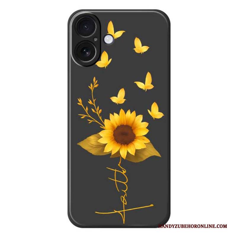 Hülle Für iPhone 17 Sonnenblume Aus Flüssigsilikon