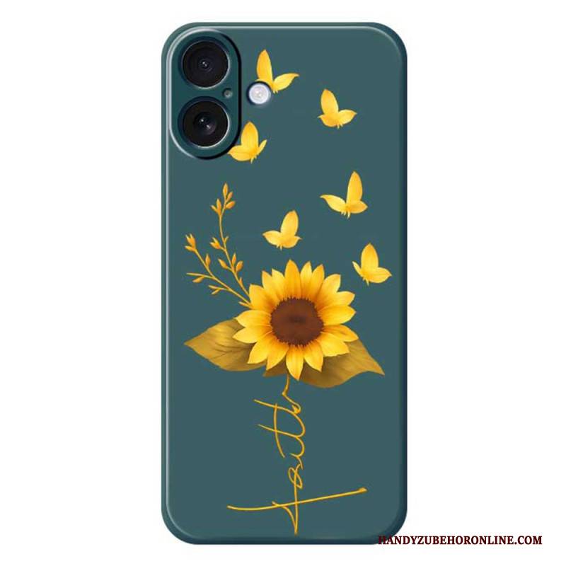 Hülle Für iPhone 17 Sonnenblume Aus Flüssigsilikon