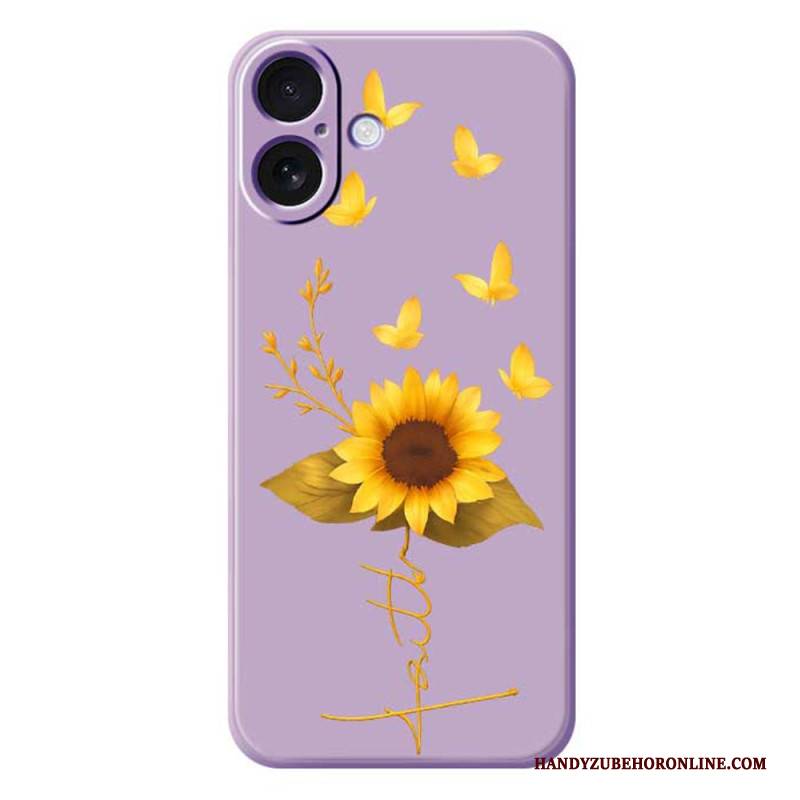 Hülle Für iPhone 17 Sonnenblume Aus Flüssigsilikon