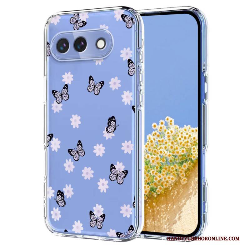 Hülle Google Pixel 10a Schmetterlings- Und Blumenmuster