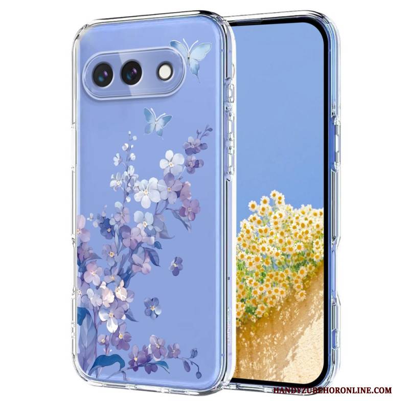 Hülle Google Pixel 10a Schmetterlings- Und Blumenmuster