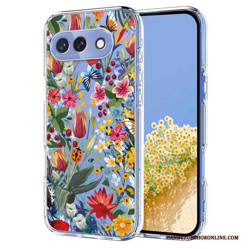 Hülle Google Pixel 10a Schmetterlings- Und Blumenmuster