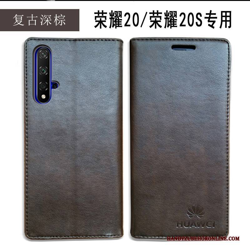 Hülle Honor 20 Leder Handyhüllen Blau, Case Honor 20 Taschen Business Einfach