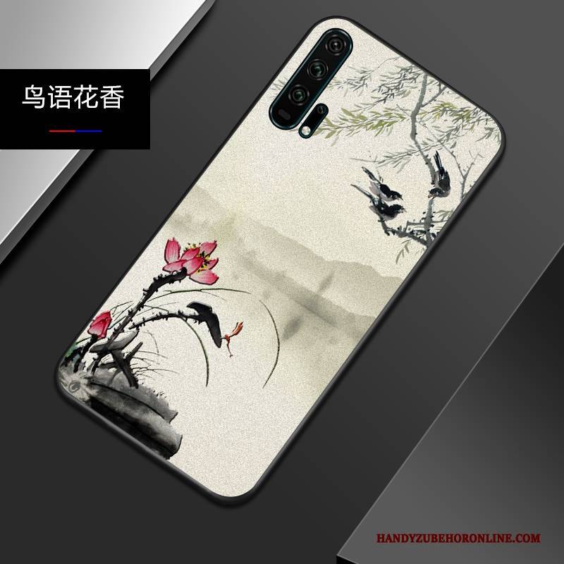 Hülle Honor 20 Pro Silikon Chinesische Art Nubuck, Case Honor 20 Pro Weiche Persönlichkeit Trendmarke