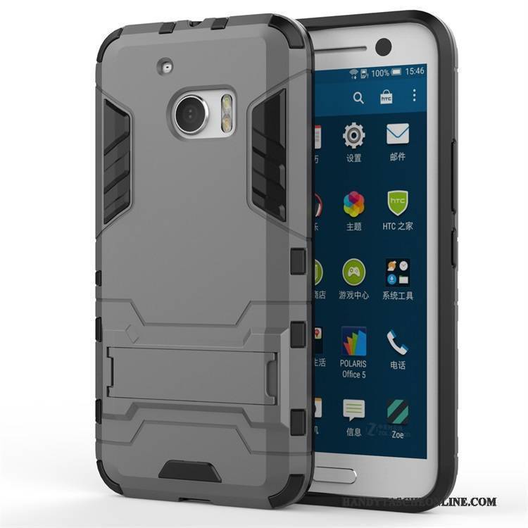 Hülle Htc Desire 10 Lifestyle Halterung Dunkel Schwer, Case Htc Desire 10 Lifestyle Schutz Grau Handyhüllen