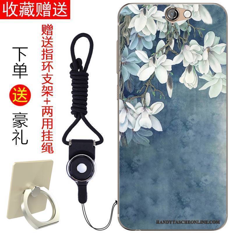 Hülle Htc One A9 Gemalt Frisch Anti-sturz, Case Htc One A9 Taschen Blau Handyhüllen