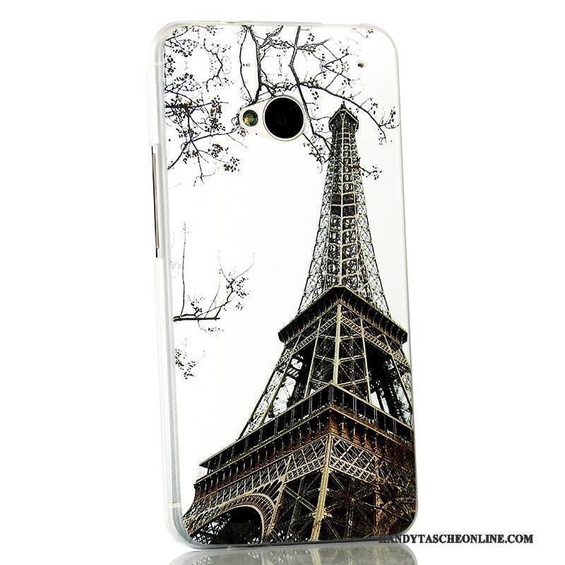 Hülle Htc One M7 Karikatur Schlank Trend, Case Htc One M7 Schutz Hellblau Handyhüllen
