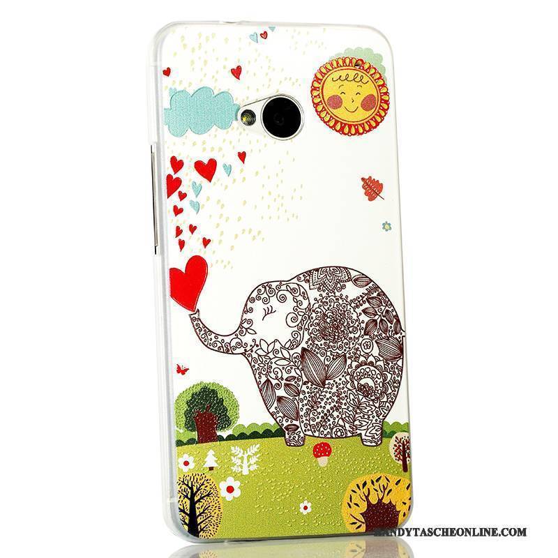 Hülle Htc One M7 Karikatur Schlank Trend, Case Htc One M7 Schutz Hellblau Handyhüllen
