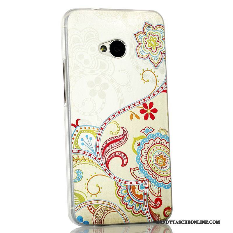 Hülle Htc One M7 Karikatur Schlank Trend, Case Htc One M7 Schutz Hellblau Handyhüllen