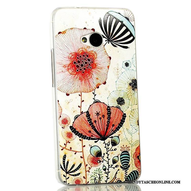 Hülle Htc One M7 Karikatur Schlank Trend, Case Htc One M7 Schutz Hellblau Handyhüllen