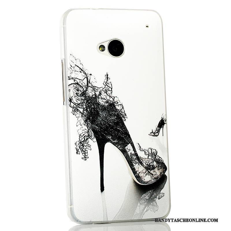 Hülle Htc One M7 Karikatur Schlank Trend, Case Htc One M7 Schutz Hellblau Handyhüllen
