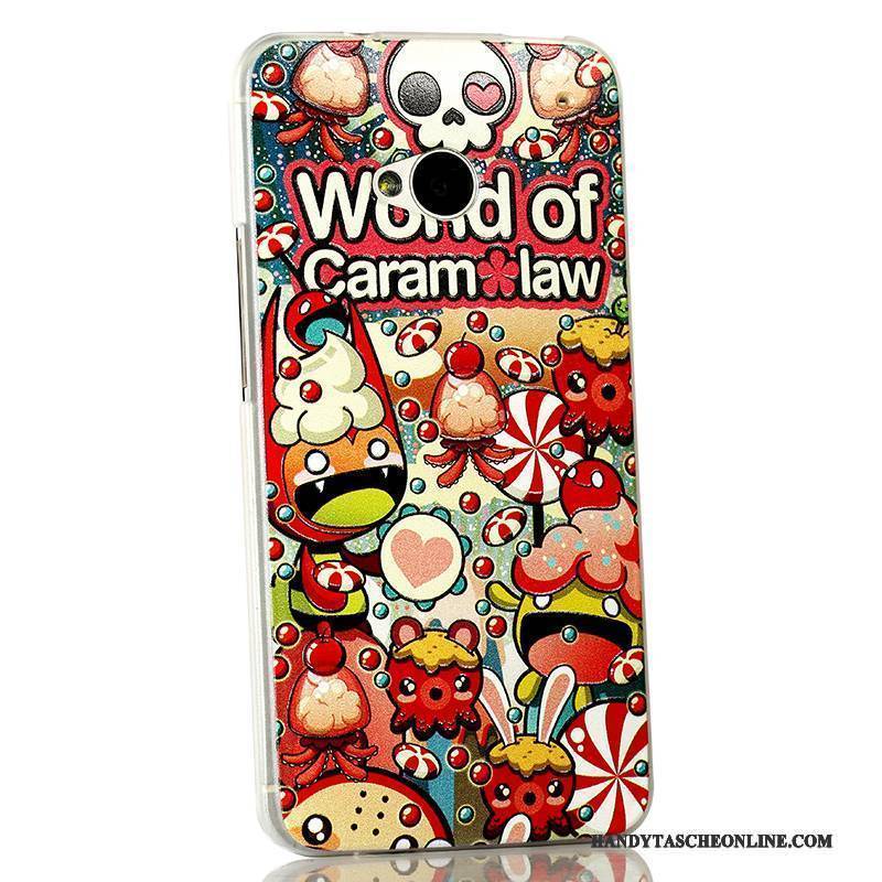 Hülle Htc One M7 Karikatur Schlank Trend, Case Htc One M7 Schutz Hellblau Handyhüllen