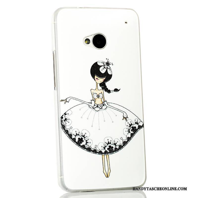 Hülle Htc One M7 Karikatur Schlank Trend, Case Htc One M7 Schutz Hellblau Handyhüllen