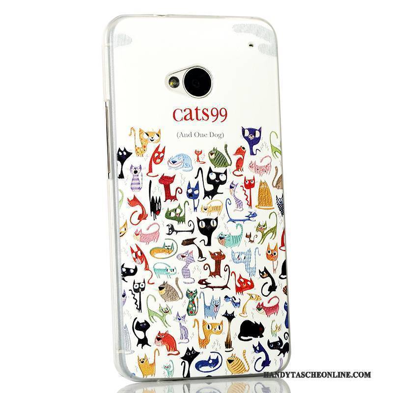 Hülle Htc One M7 Karikatur Schlank Trend, Case Htc One M7 Schutz Hellblau Handyhüllen