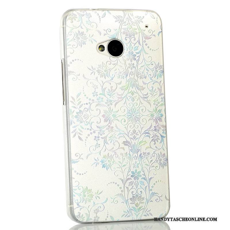 Hülle Htc One M7 Karikatur Schlank Trend, Case Htc One M7 Schutz Hellblau Handyhüllen