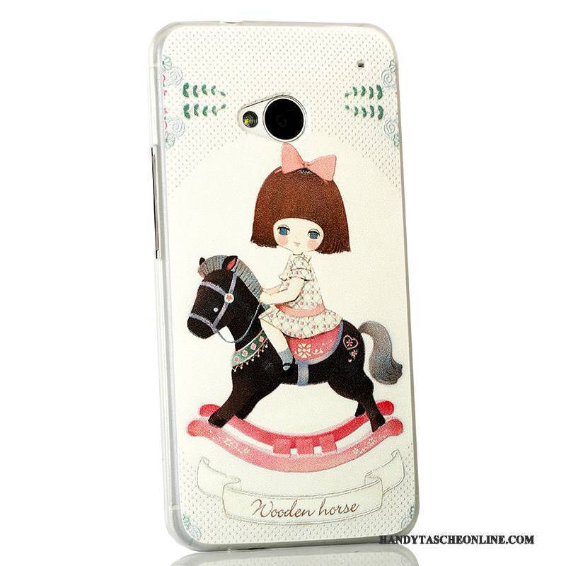 Hülle Htc One M7 Karikatur Schlank Trend, Case Htc One M7 Schutz Hellblau Handyhüllen