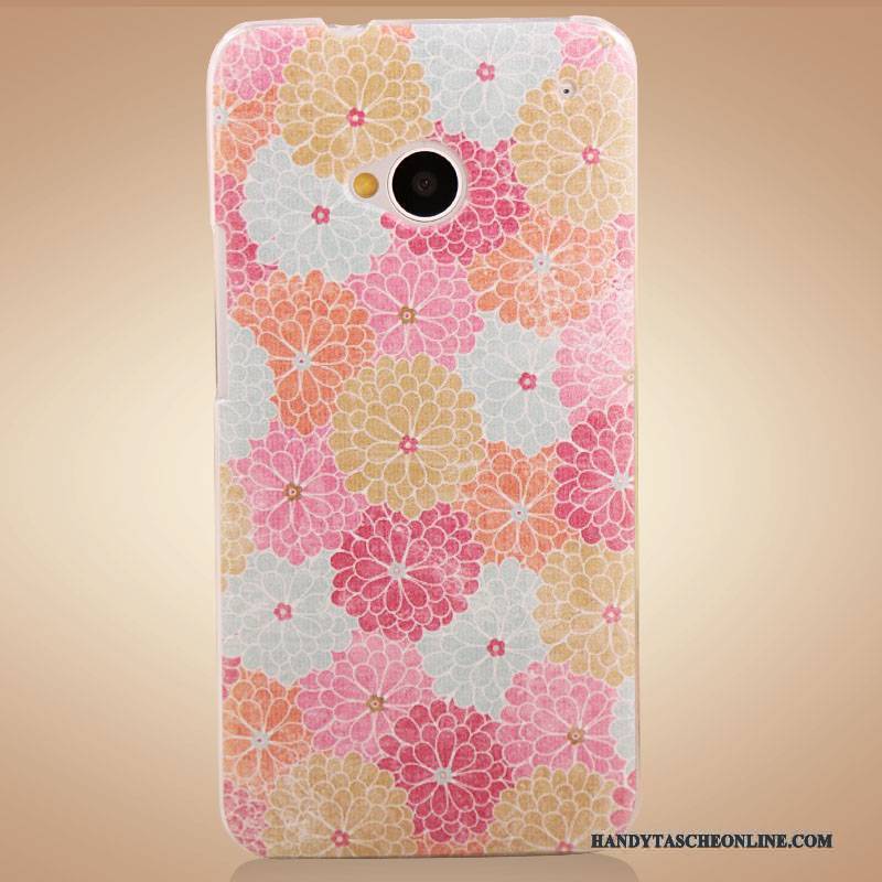Hülle Htc One M7 Schutz Handyhüllen Zubehör, Case Htc One M7 Farbe Lila Blumen