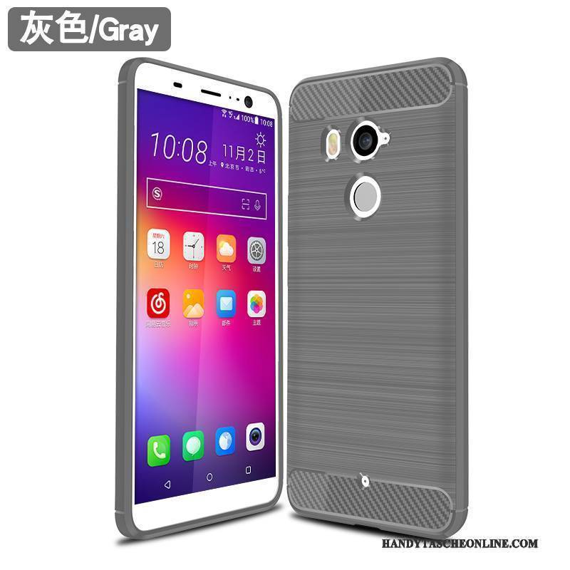 Hülle Htc U11+ Taschen Muster Schlank, Case Htc U11+ Leder Handyhüllen Schwarz