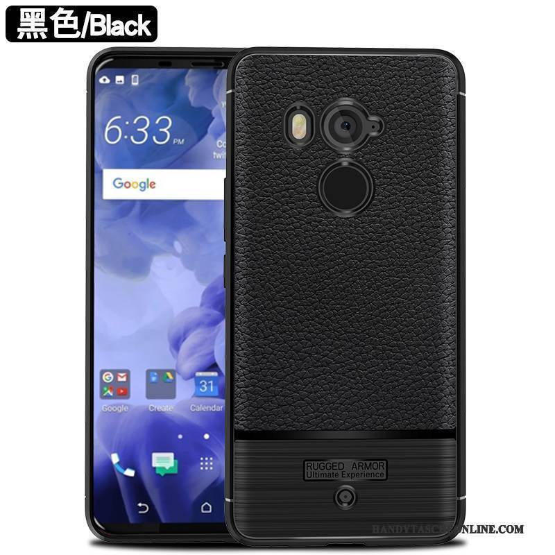 Hülle Htc U11+ Taschen Muster Schlank, Case Htc U11+ Leder Handyhüllen Schwarz