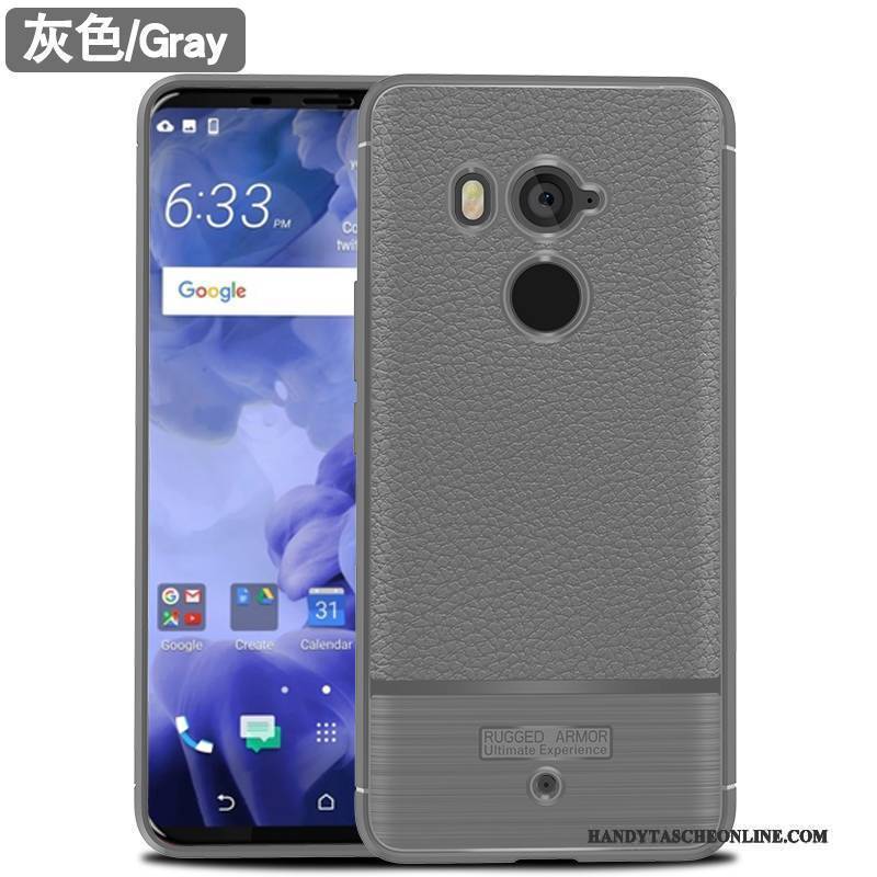 Hülle Htc U11+ Taschen Muster Schlank, Case Htc U11+ Leder Handyhüllen Schwarz
