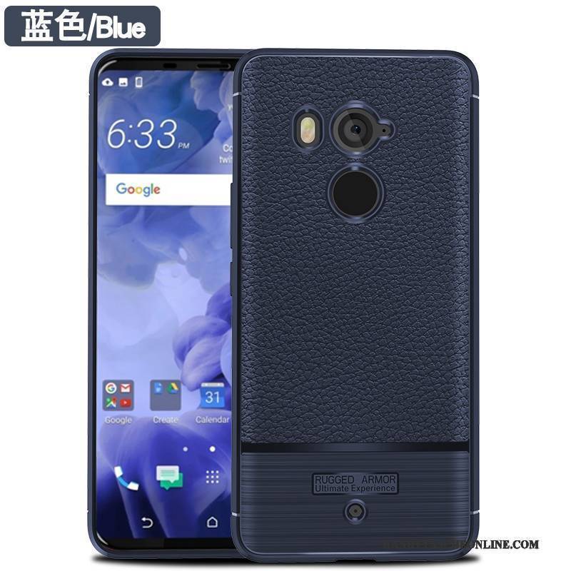 Hülle Htc U11+ Taschen Muster Schlank, Case Htc U11+ Leder Handyhüllen Schwarz
