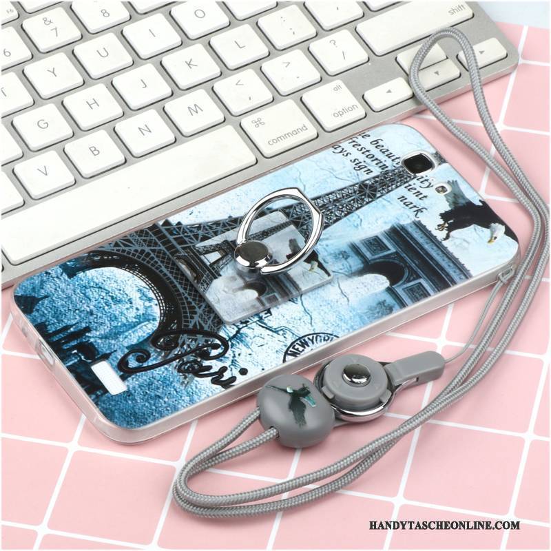Hülle Huawei Ascend G7 Silikon Trend Anti-sturz, Case Huawei Ascend G7 Schutz Blau Hängende Verzierungen