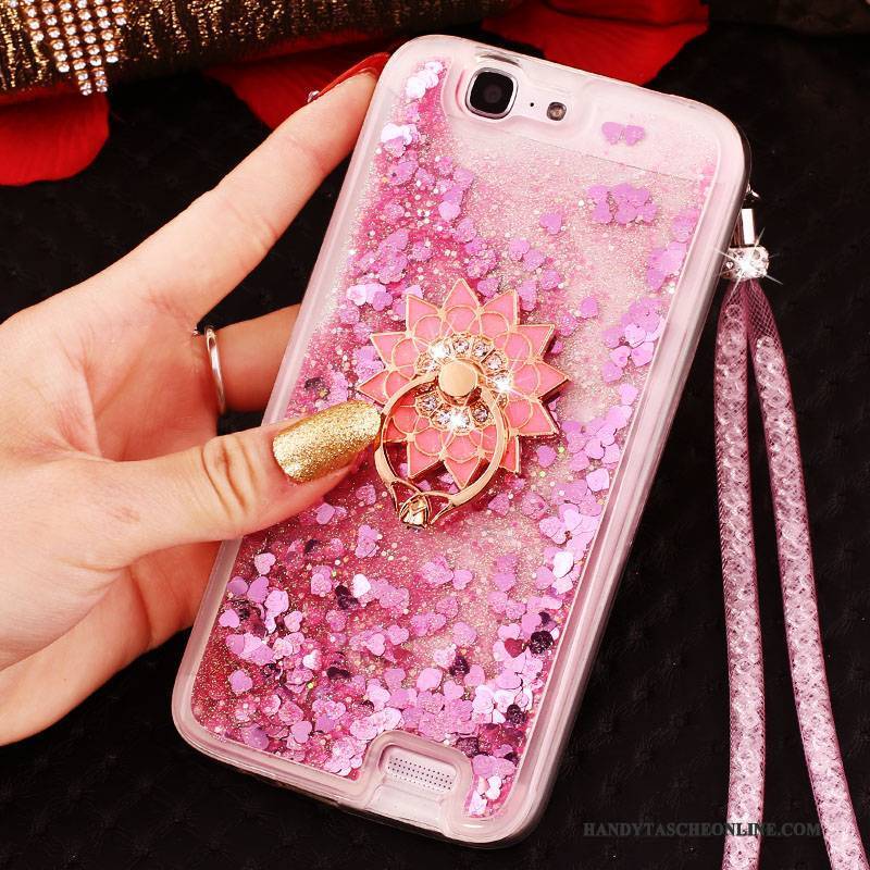 Hülle Huawei Ascend G7 Strass Handyhüllen Schnalle, Case Huawei Ascend G7 Schutz Blau Ring