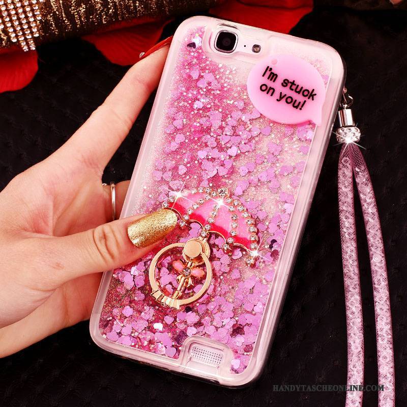 Hülle Huawei Ascend G7 Strass Handyhüllen Schnalle, Case Huawei Ascend G7 Schutz Blau Ring