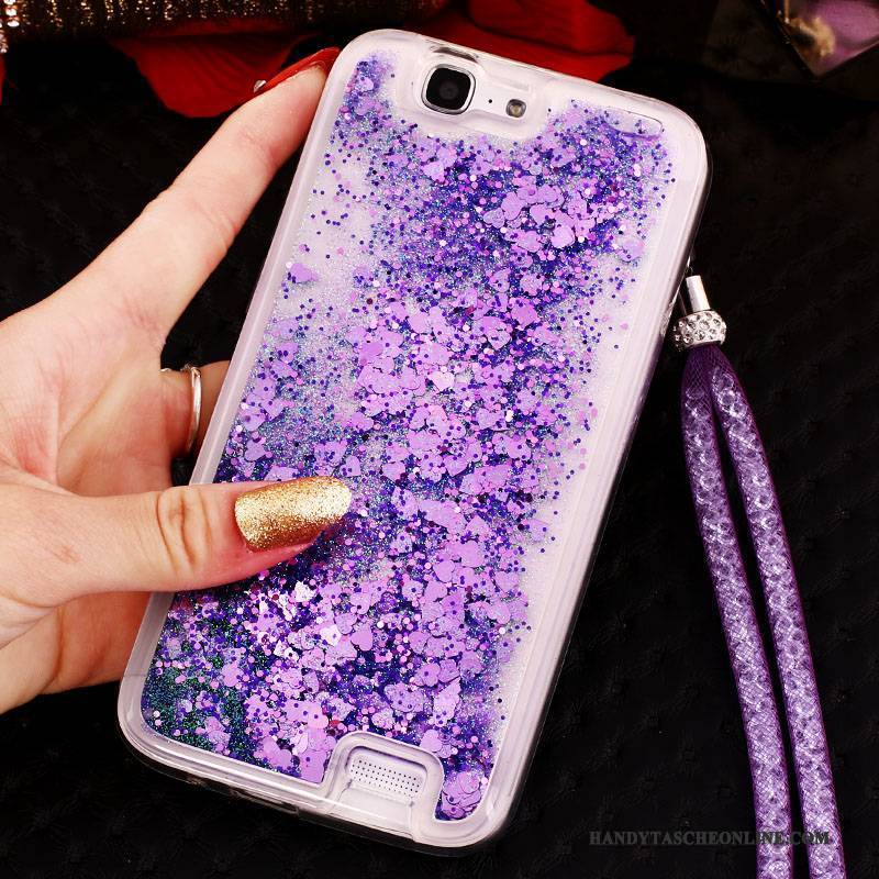 Hülle Huawei Ascend G7 Strass Handyhüllen Schnalle, Case Huawei Ascend G7 Schutz Blau Ring
