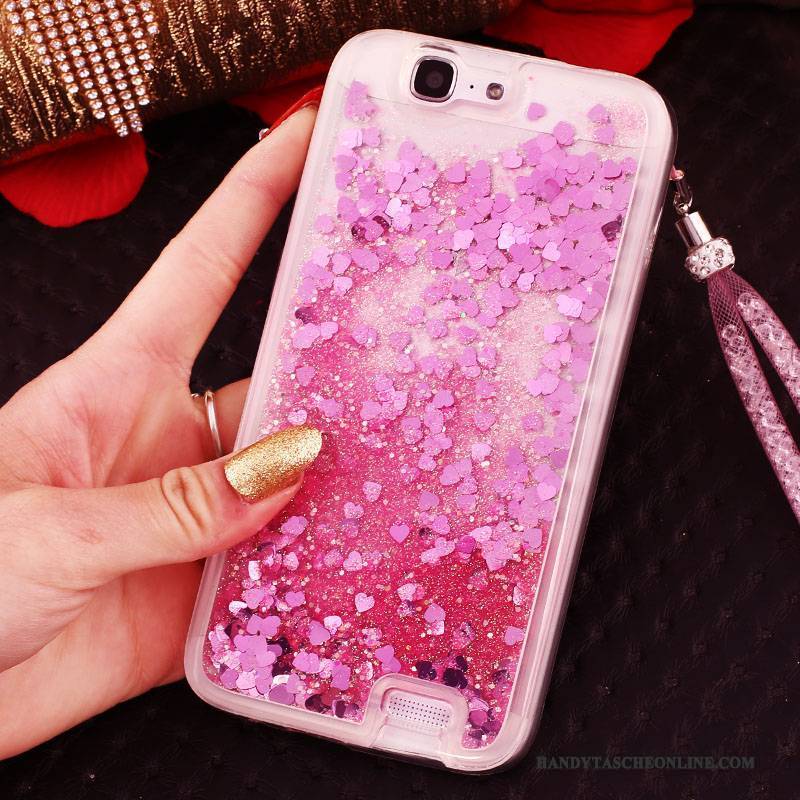 Hülle Huawei Ascend G7 Strass Handyhüllen Schnalle, Case Huawei Ascend G7 Schutz Blau Ring