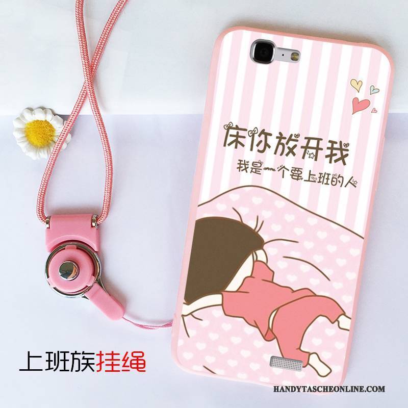 Hülle Huawei Ascend G7 Weiche Anti-sturz Rosa, Case Huawei Ascend G7 Schutz Handyhüllen Ring