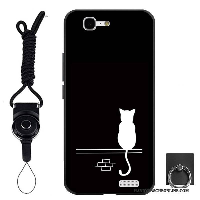 Hülle Huawei Ascend G7 Weiche Schwarz Handyhüllen, Case Huawei Ascend G7 Schutz Ring Hängende Verzierungen