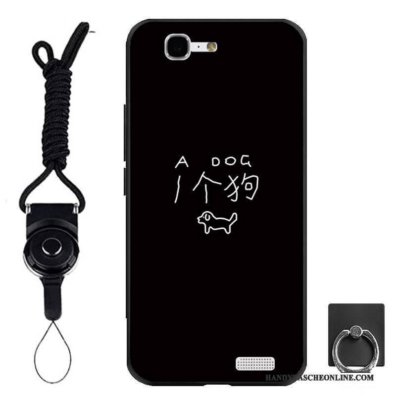 Hülle Huawei Ascend G7 Weiche Schwarz Handyhüllen, Case Huawei Ascend G7 Schutz Ring Hängende Verzierungen